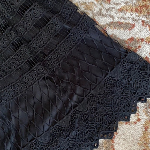 (Sold) boohoo Crochet High Neck Midi Dress Black 4 - Picture 10 of 11